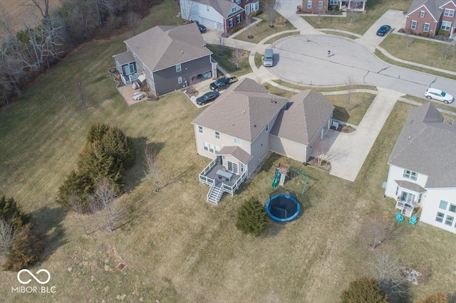 drone / aerial view with a residential view