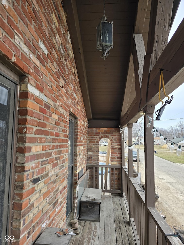 deck with covered porch