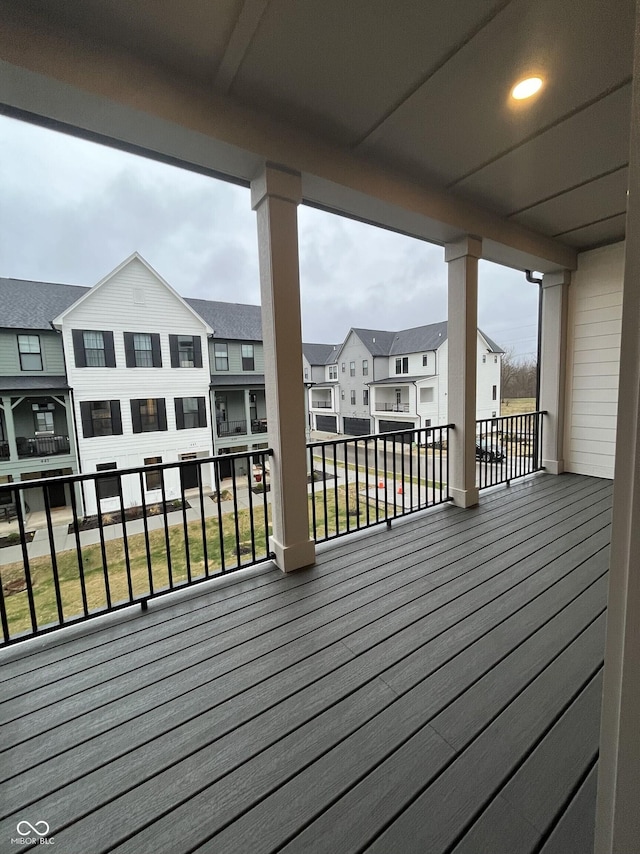 457 Mariposa Trl, Carmel, IN 46032 - wooden terrace featuring a residential view