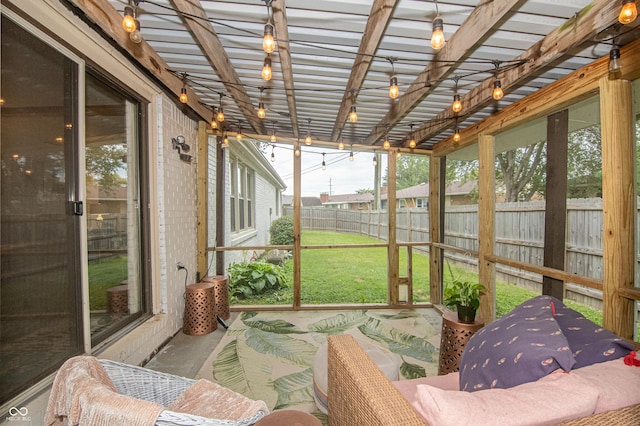 view of sunroom