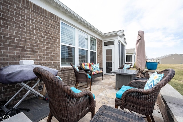 view of patio featuring outdoor lounge area