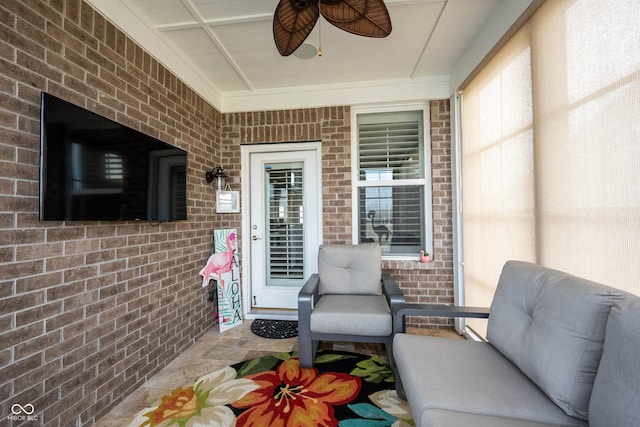 view of patio / terrace with ceiling fan