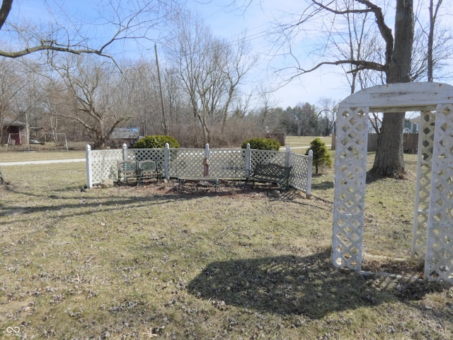 view of yard featuring a fenced front yard