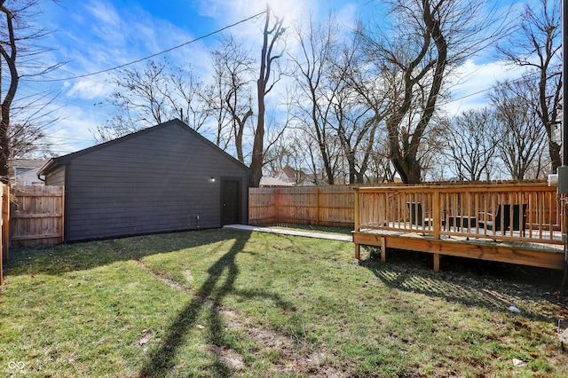 1209 N Rural St, Indianapolis, IN 46201 - view of yard with a wooden deck and a fenced backyard