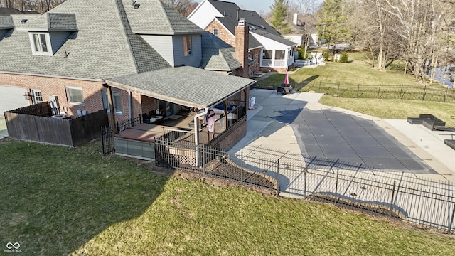 aerial view featuring a residential view