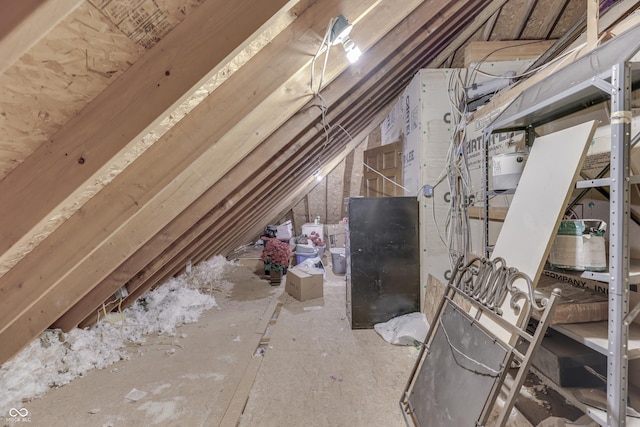 view of unfinished attic