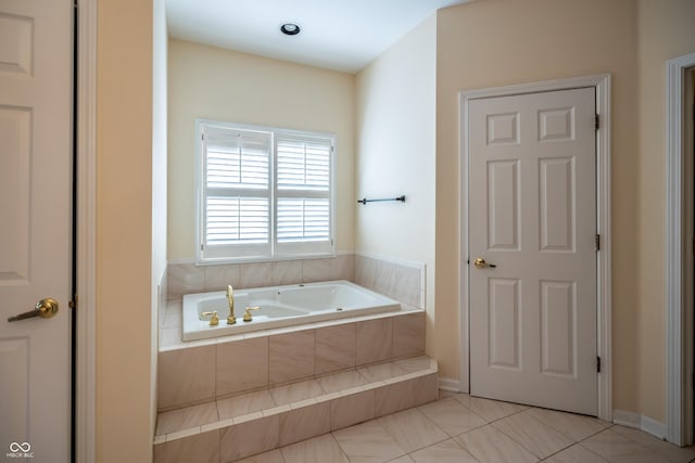 full bathroom featuring a garden tub