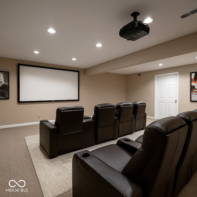 12348 Seaway Cir, Indianapolis, IN 46236 - home theater room featuring carpet floors and recessed lighting