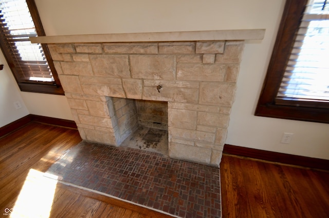 room details featuring wood finished floors and baseboards