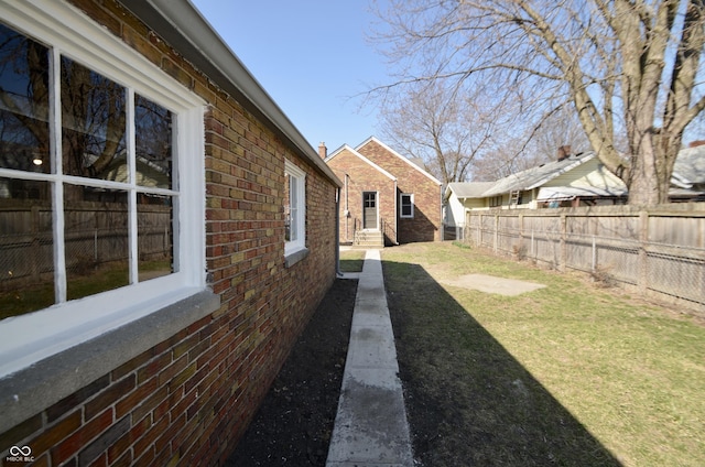 view of yard with fence