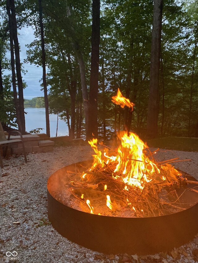 details featuring an outdoor fire pit