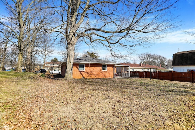 view of yard with fence