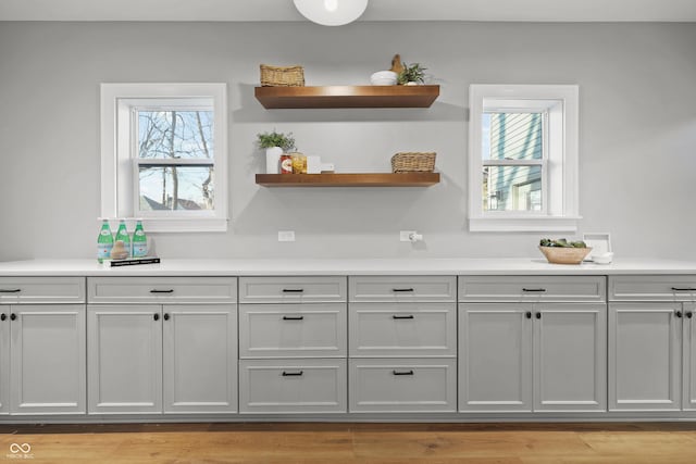 kitchen featuring light countertops and a wealth of natural light