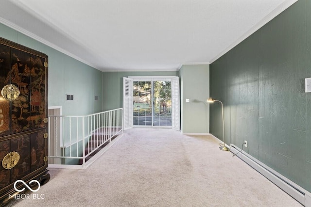 2447 N E Raintree Dr, New Castle, IN 47362 - empty room featuring ornamental molding and carpet floors