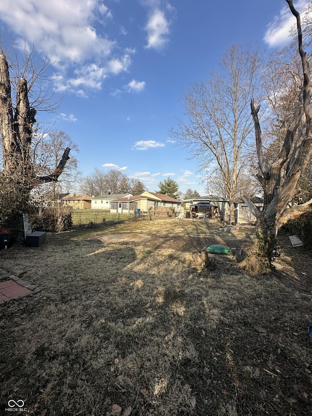 view of yard with fence