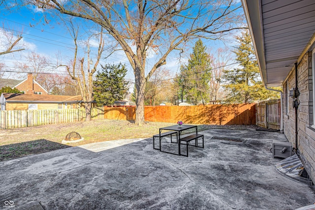 view of patio featuring a fenced backyard