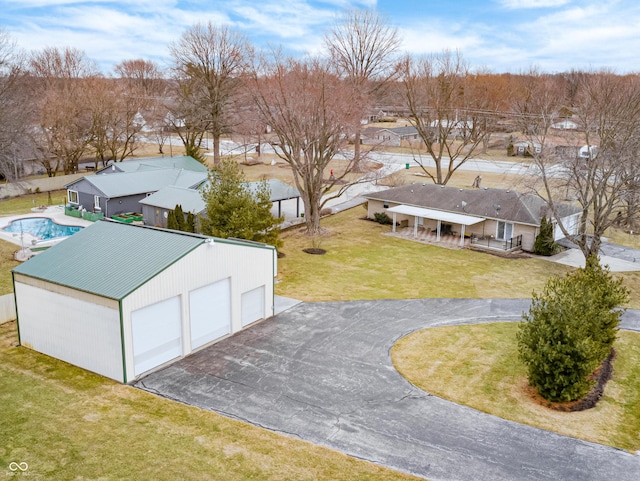 drone / aerial view with a residential view