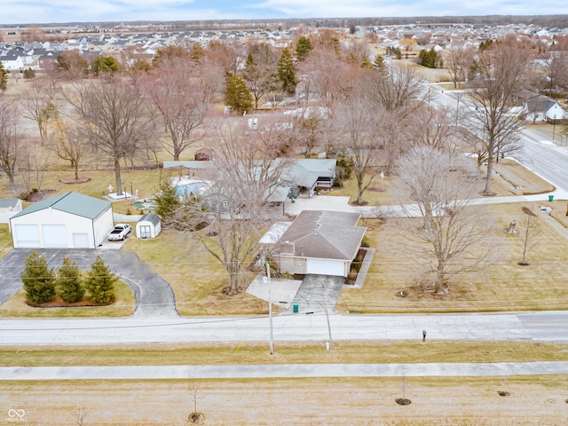 bird's eye view featuring a residential view