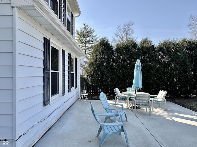 view of patio with outdoor dining area