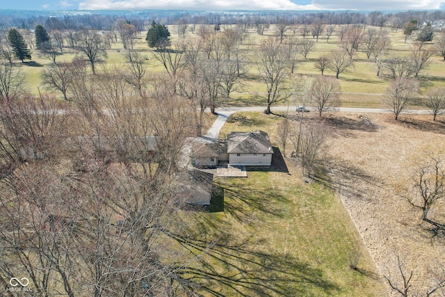 bird's eye view featuring a rural view