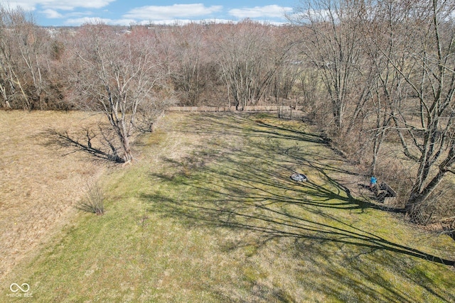 drone / aerial view with a forest view