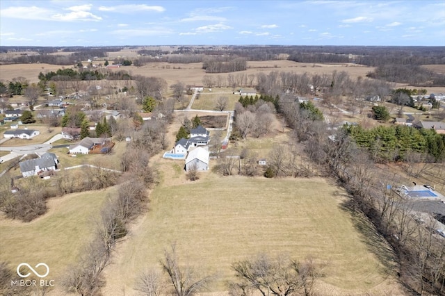 bird's eye view featuring a rural view