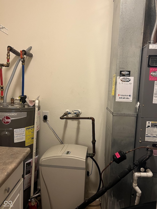 utilities featuring heating unit and water heater