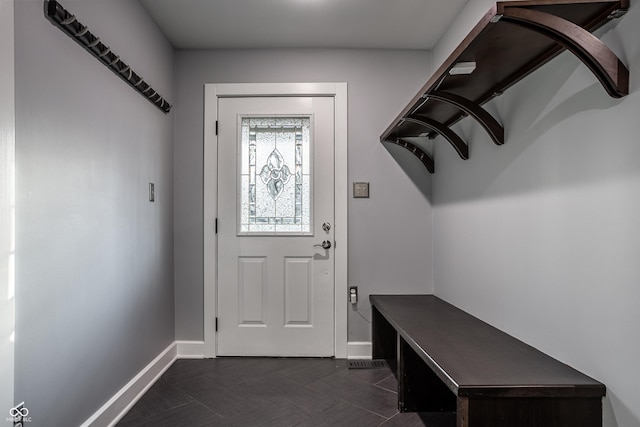 mudroom with baseboards