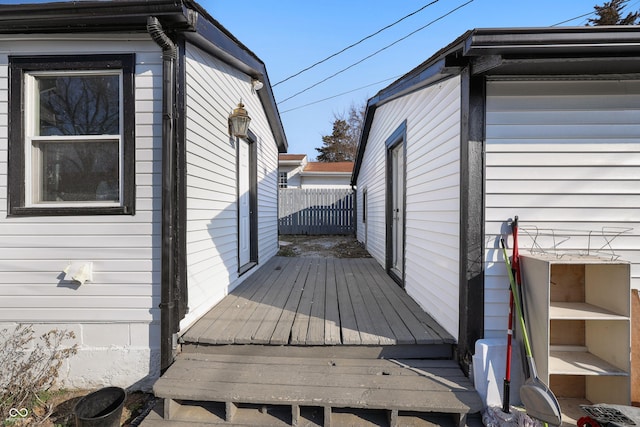 deck featuring fence