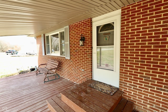 deck with covered porch