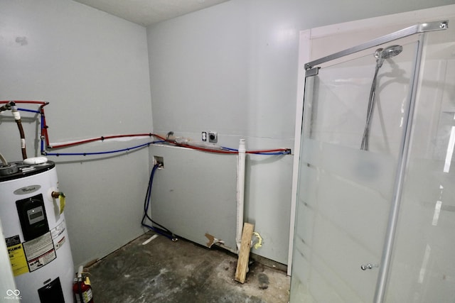 utility room featuring electric water heater