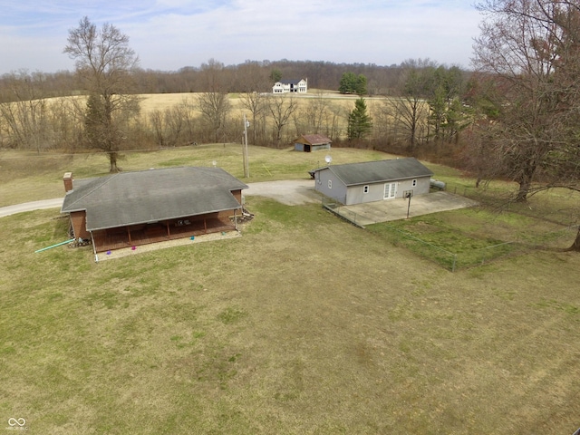 bird's eye view with a rural view