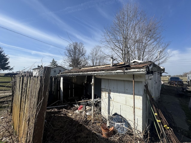 view of garage