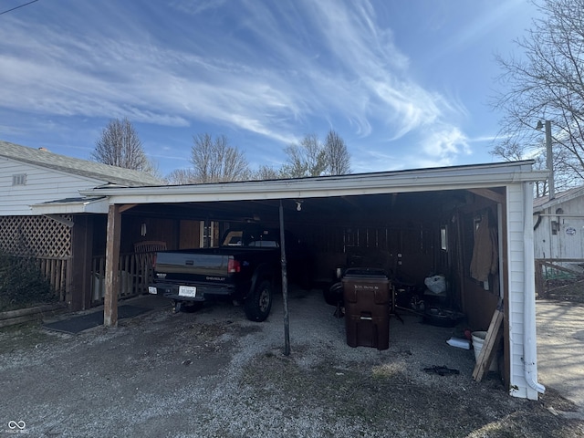view of garage