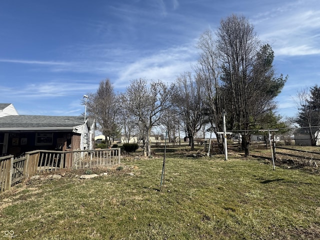 view of yard with fence