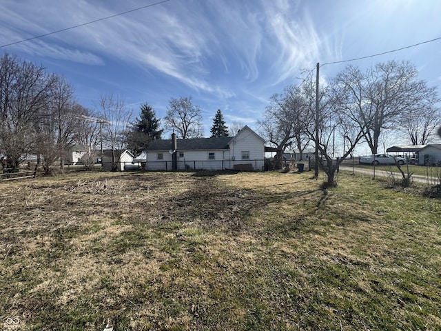 view of yard with fence