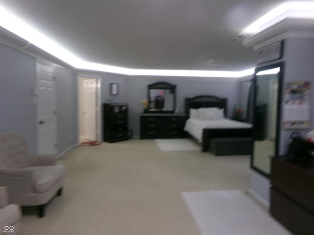 bedroom with carpet