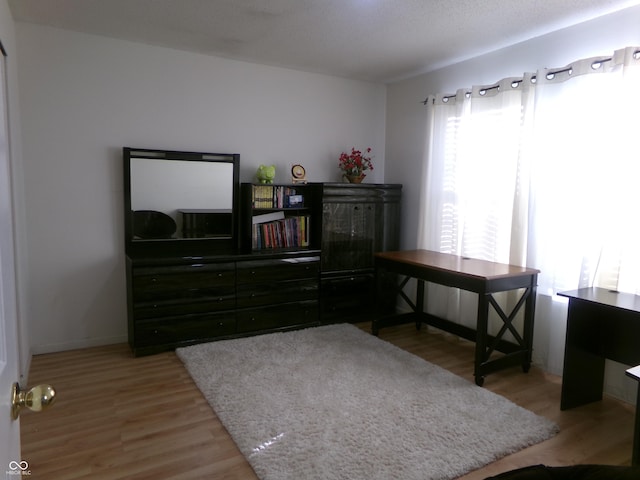 home office featuring light wood finished floors