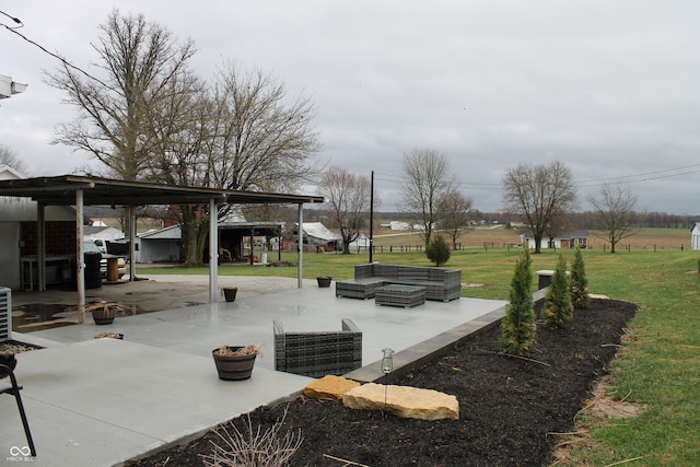 exterior space featuring an outdoor living space