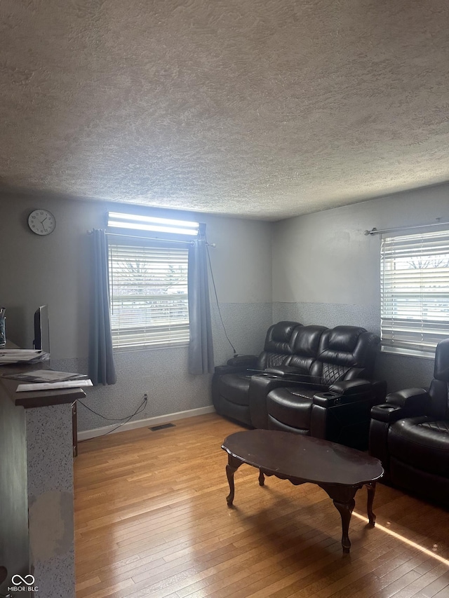 4930 Candy Spots Dr, Indianapolis, IN 46237 - living room with light wood-style flooring and a textured ceiling
