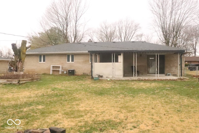 8137 S Delaware St, Indianapolis, IN 46227 - rear view of house featuring central AC unit, a patio, a yard, and fence