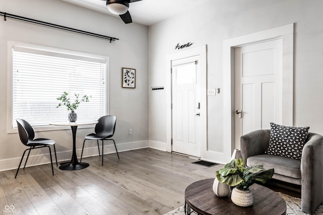 3732 N Kenwood Ave, Indianapolis, IN 46208 - living area featuring ceiling fan and wood finished floors
