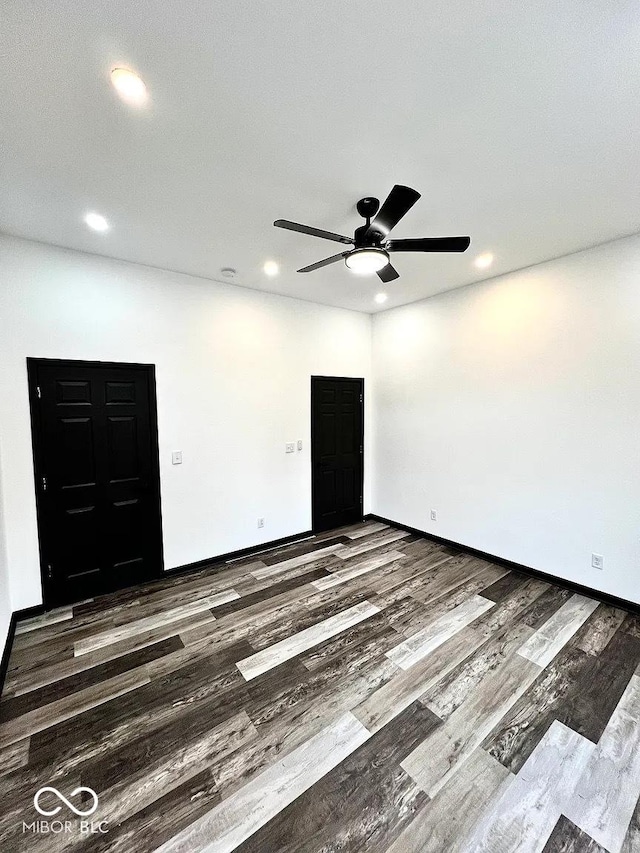 511 N Clark St, Lebanon, IN 46052 - unfurnished room with recessed lighting, baseboards, ceiling fan, and wood finished floors