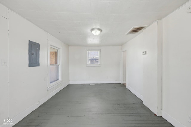 1039 S Ohio St, Martinsville, IN 46151 - interior space featuring electric panel, visible vents, baseboards, and hardwood / wood-style floors