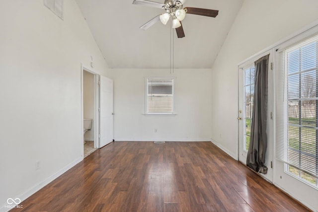 1039 S Ohio St, Martinsville, IN 46151 - spare room with baseboards, a ceiling fan, and wood finished floors