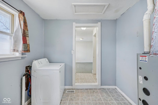 1039 S Ohio St, Martinsville, IN 46151 - washroom with washer / dryer, attic access, baseboards, and laundry area