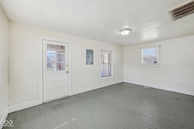 1039 S Ohio St, Martinsville, IN 46151 - empty room featuring electric panel, visible vents, wood-type flooring, and baseboards