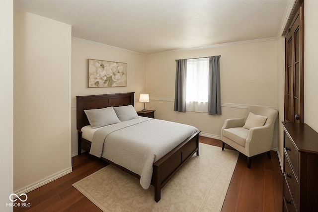 7965 Benjamin Dr, Lawrence, IN 46226 - bedroom with dark wood-style floors and crown molding