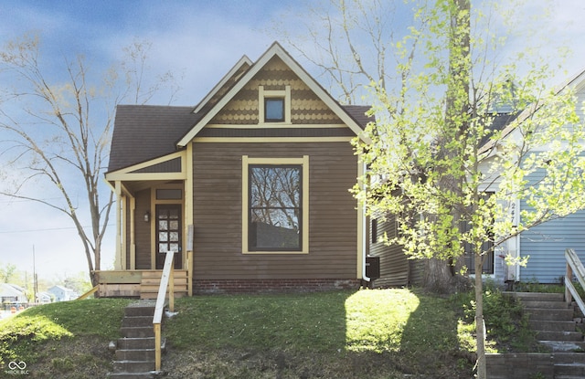 249 N Hamilton Ave, Indianapolis, IN 46201 - view of front of house featuring stairway and a front yard