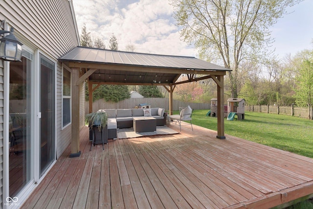 9011 Harrison Run Dr, Indianapolis, IN 46256 - deck featuring outdoor lounge area and a playground